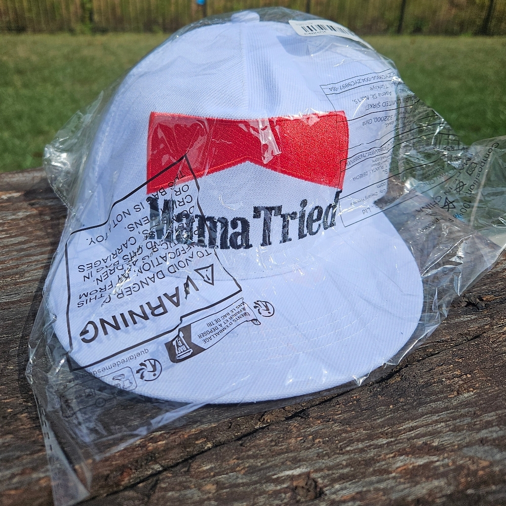 White and Red Trucker Hat